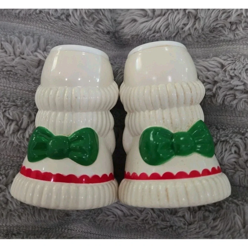 Vintage Lot of 2 Avon Christmas Caroling Girls Taper Candle Holders